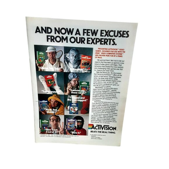 1981 Activision Atari Ad - Vintage Video Game Cartridge Print Experts Panel - Picture 1 of 1